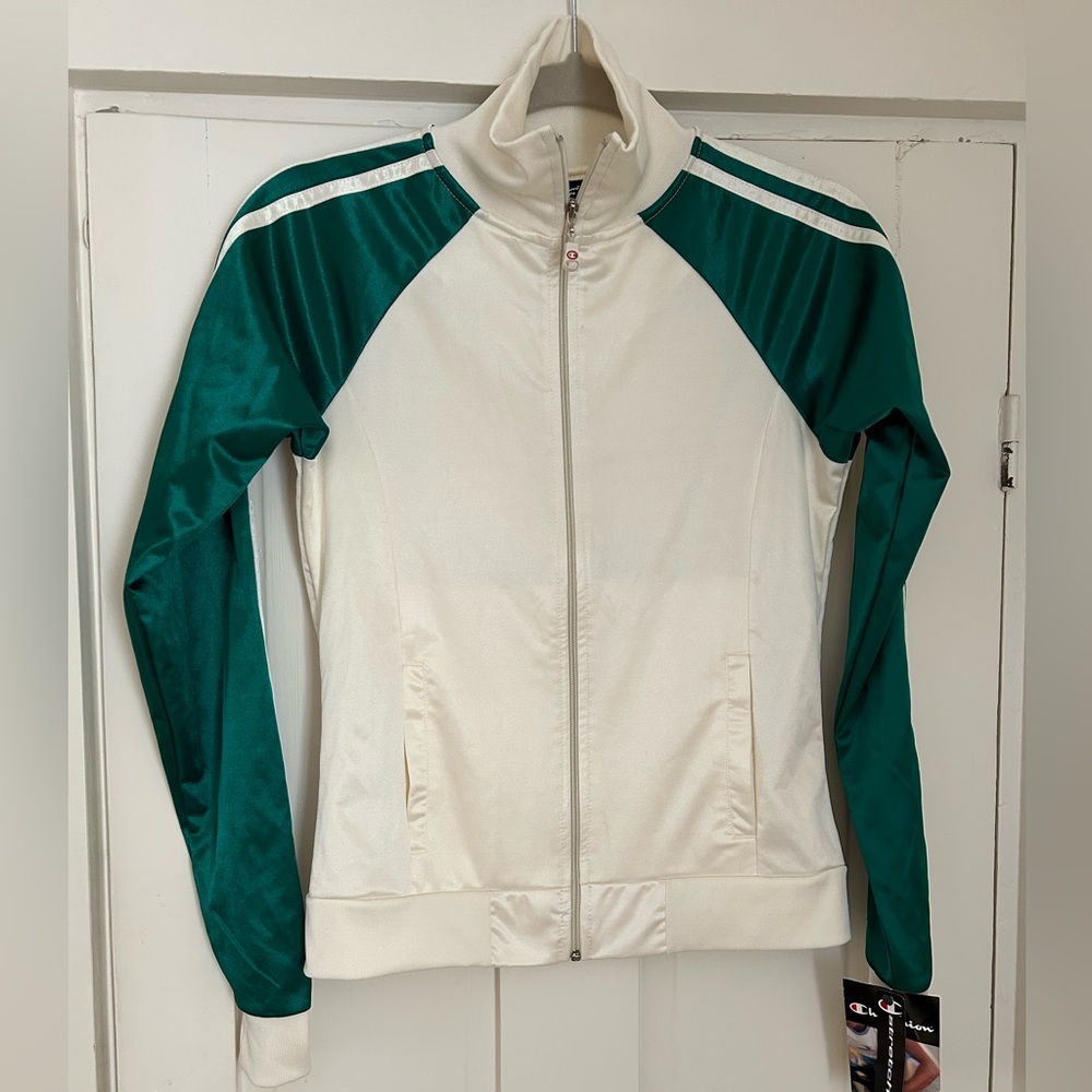 Champion vintage women’s stretch “baseball” style jacket. New w/tags
